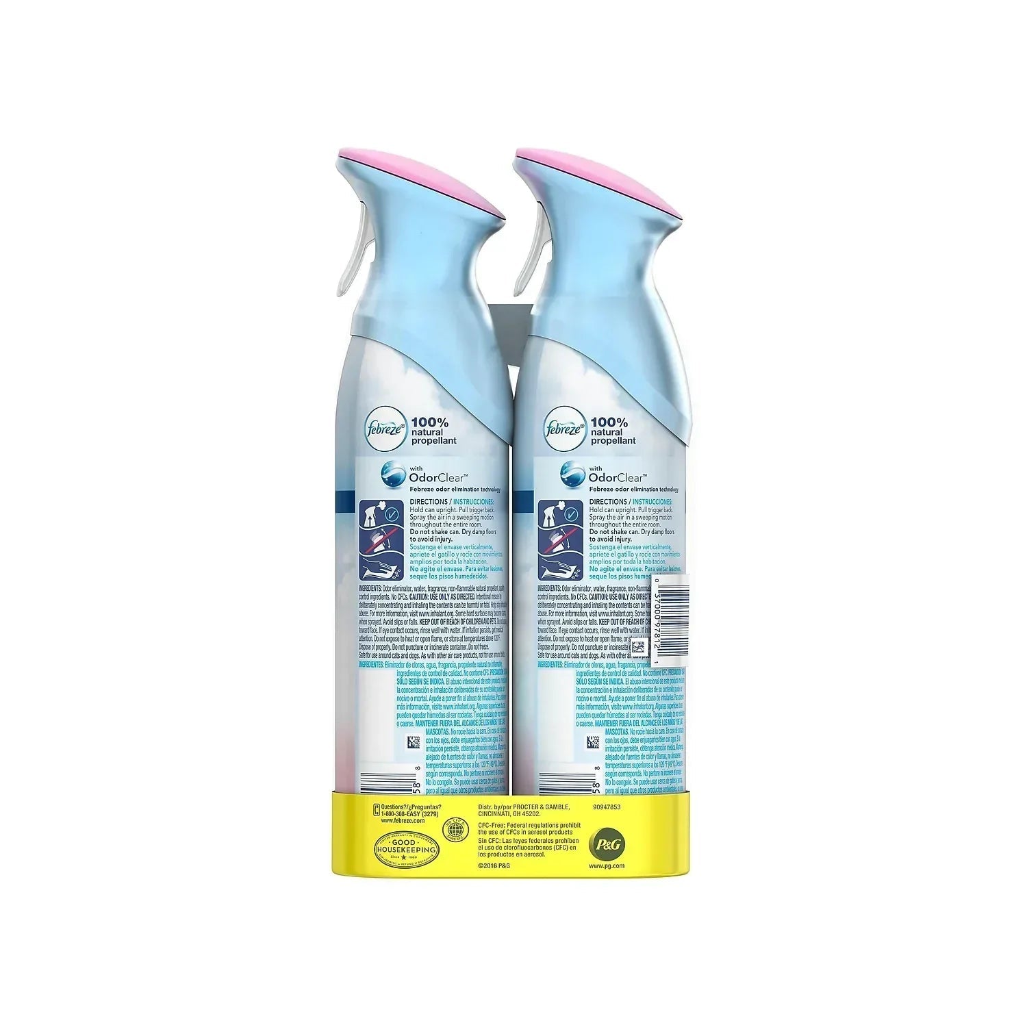 Febreze Odor-Fighting Air Freshener, with Downy Scent, April Fresh, Pack of 2, 8.8 fl oz Each