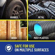 Surface-use chart icons for rubber, metal, wood, and most plastics
