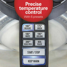 Temperature-control electric kettle with preset buttons and start/stop controls