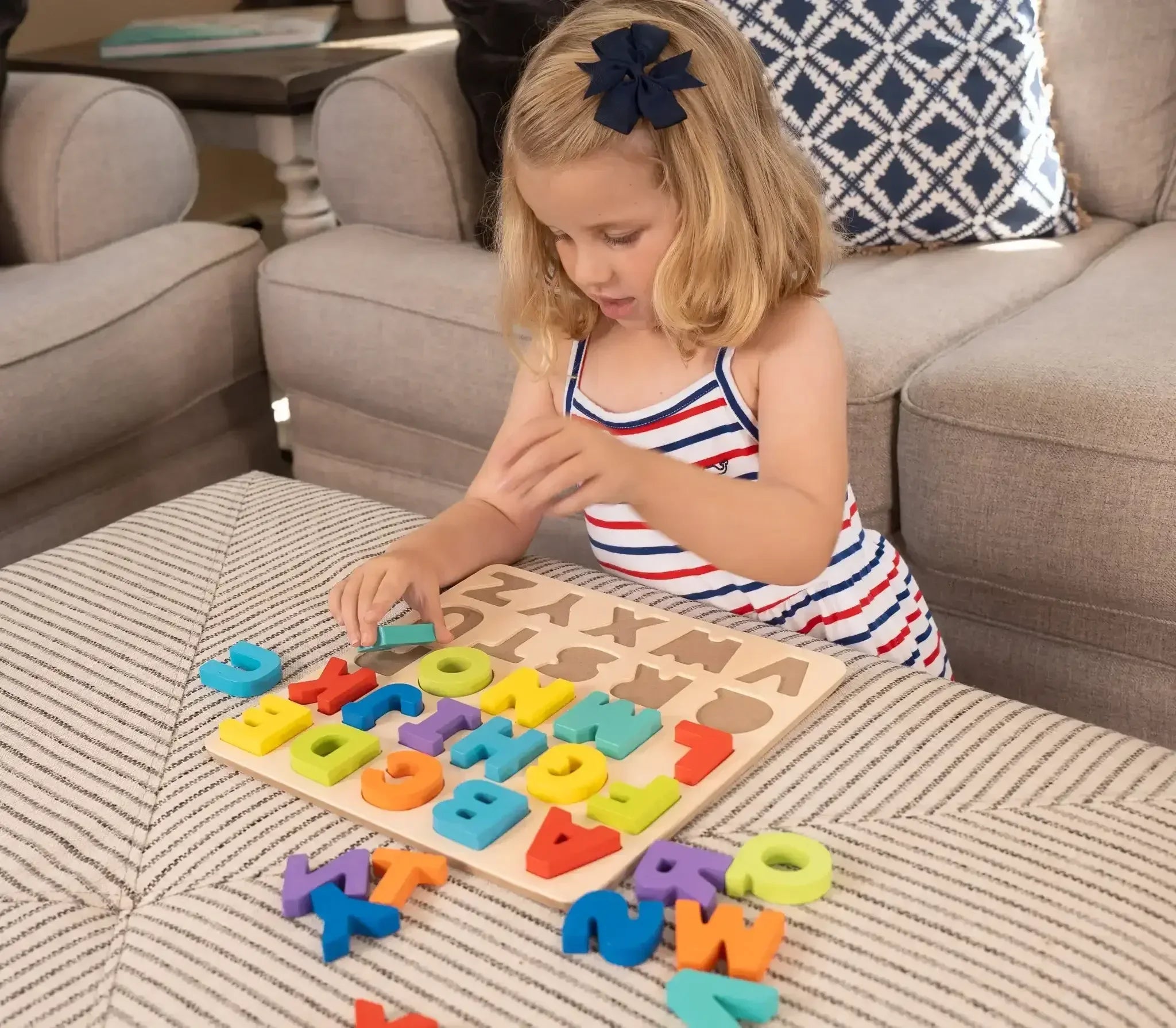 Spark Create Imagine Wooden Alphabet Puzzle, Baby and Toddler Toys for Children Ages 18 Months
