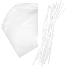Clear cake pop treat bags with long silver tie ribbons