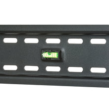 Fixed TV wall mount level vial on black metal bracket