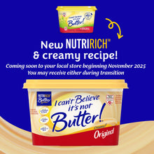 Buttery spread tub with 'can't Believe it's not Butter!' Original label