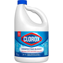 Clorox disinfecting bleach jug, blue-and-white label with large side handle