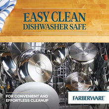 Stainless steel sauce pan with lid on dishwasher rack