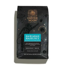 Black coffee bag, Hawaiian Hazelnut, medium roast, ground