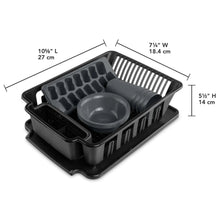 Black 12-piece kitchen set layout tray with bowl, tumbler cups, and ice cube mold slots