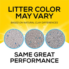 Cat litter color and texture sample circles; litter color may vary