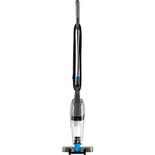 BISSELL stick vacuum with transparent dustbin and blue filter housing