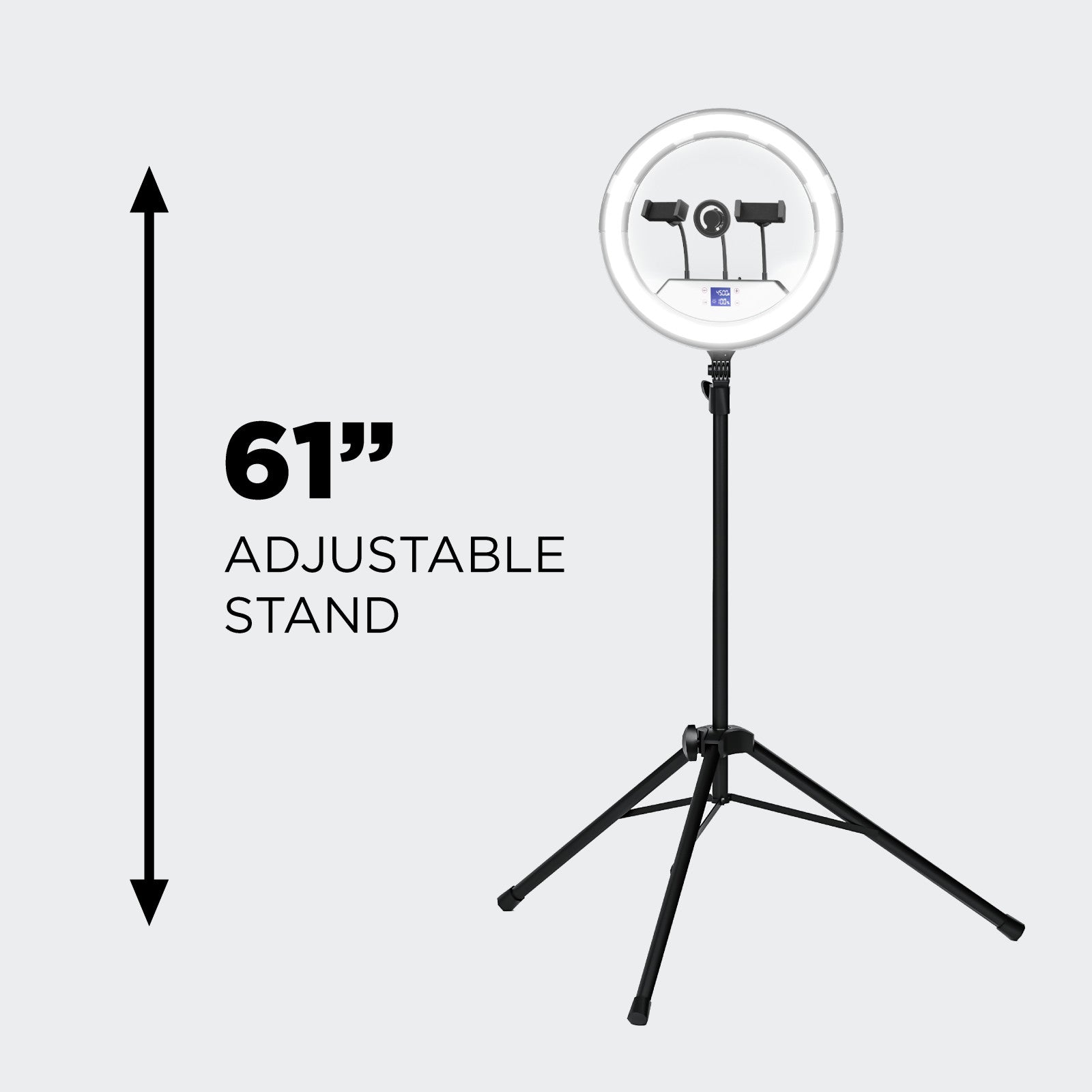 Vivitar Creator Series 18" RGB Foldable Ring Light with Stand, MagSafe-Compatible Phone Mount, Dual USB Charging, Wireless Remote, Adjustable Tripod for Live Vlogging, Makeup, & Live Streaming