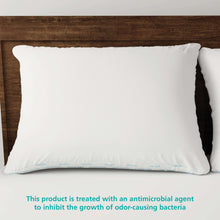 White king bed pillow with smooth cover, flat front and rounded edges