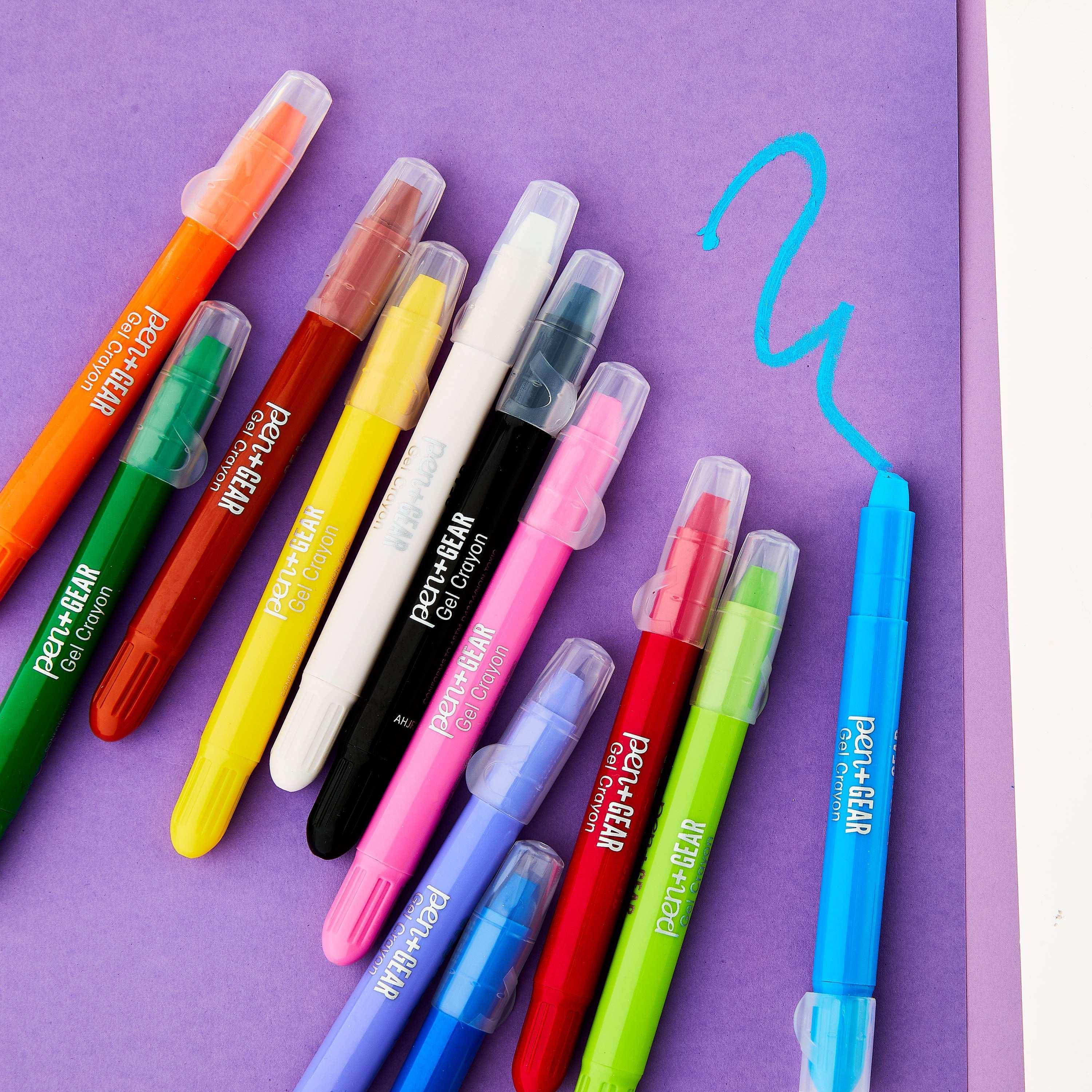 Pen+Gear Assorted Color Washable Gel Crayons, 12 Count - USA MEGA SHOP