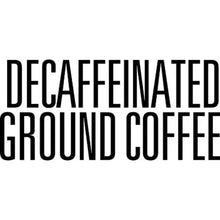 Folgers decaffeinated ground coffee text on label