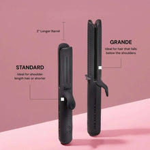 Black hair straightener with longer 2-inch barrel design