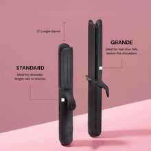 Black airflow flat iron hair styler with vented titanium plates and clip handle