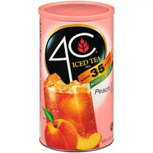 Peach iced tea mix can front with 4C logo and iced tea graphics