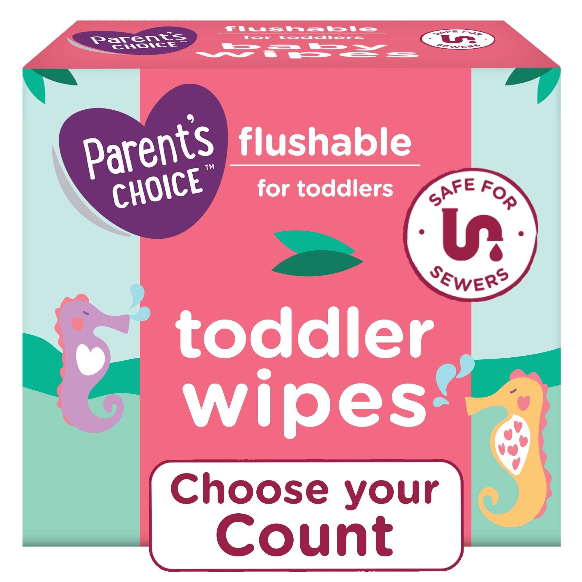 Parent's Choice Flushable Melon berry Scented Wipes (Choose Your Count)