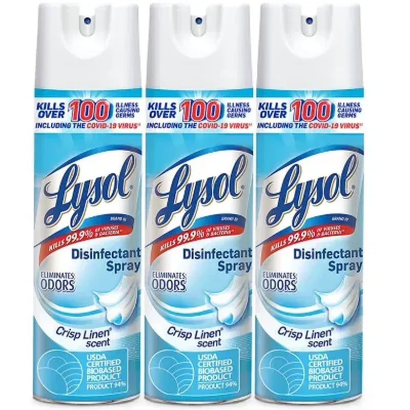 Lysol Disinfectant Spray, Crisp Linen (19 Oz., 3 Pk.)