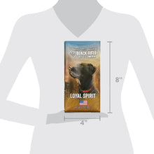 Black Rifle Coffee Company ground coffee bag with size guide