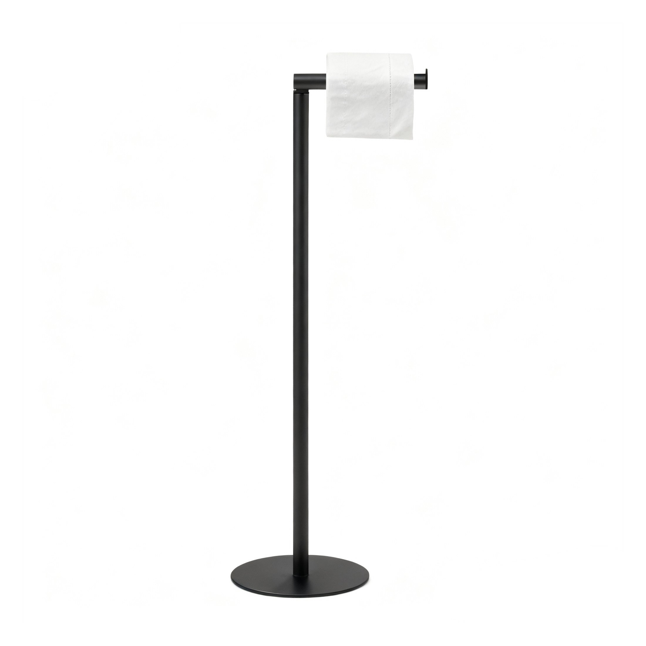 Toilet Paper Holder Stand, Free Standing Toilet Paper Roll Holder for 5 Spare Rolls, Modern Bathroom Toilet Paper Stand, Black