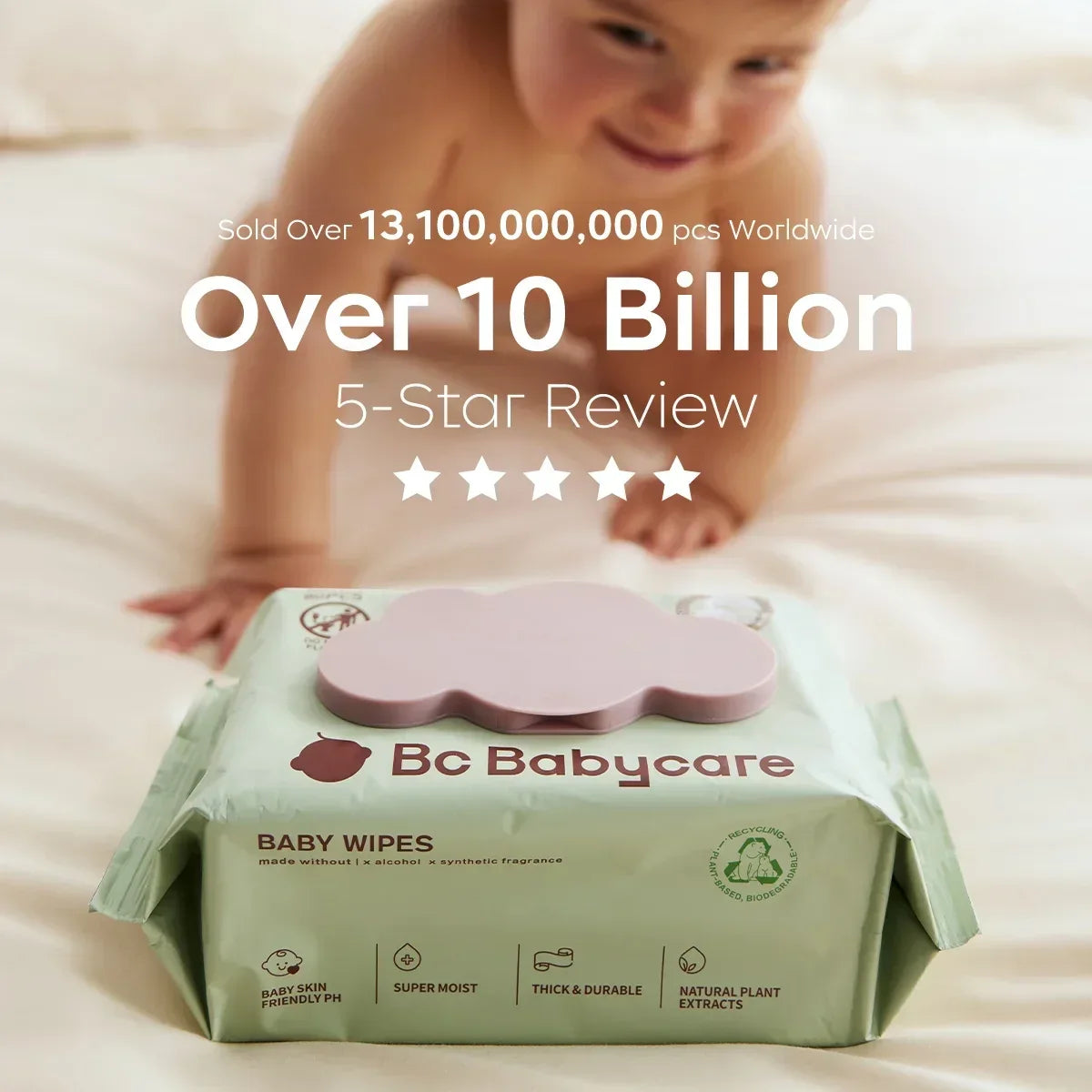 Bc Babycare Sensitive Baby Wipes Unscented, XL Extra Thick,Hypoallergenic,99% Water - USA MEGA SHOP