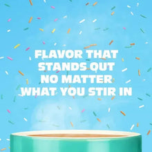 Brewed coffee cup with “Flavor that stands out no matter what you stir in” text