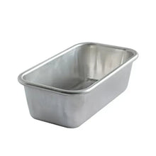 Natural aluminum loaf pan, rectangular with flared rim