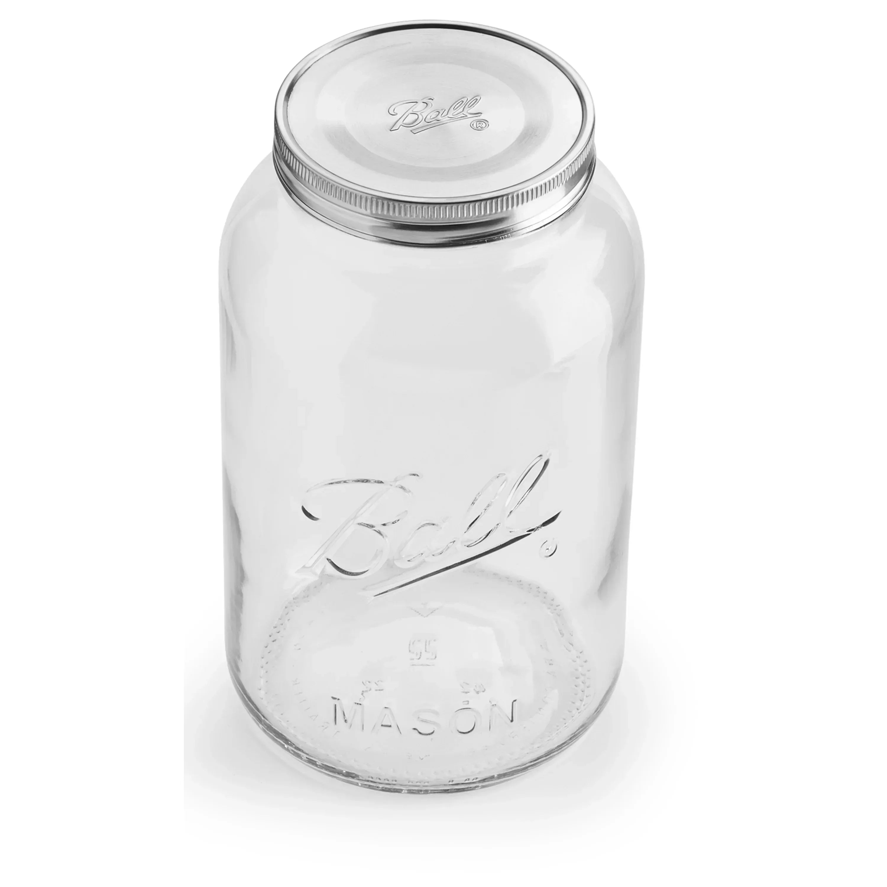 Ball Gallon Mason Jar with Stainless Steel Lid, Airtight Glass Storage Container with Lid, Extra Large Ball Jar for Flour, Sugar, Dog Treats, and Pantry Organization