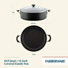 Black nonstick covered pan with glass lid and side handles