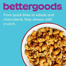 bettergoods marketing panel with bowl of seasoned cashews