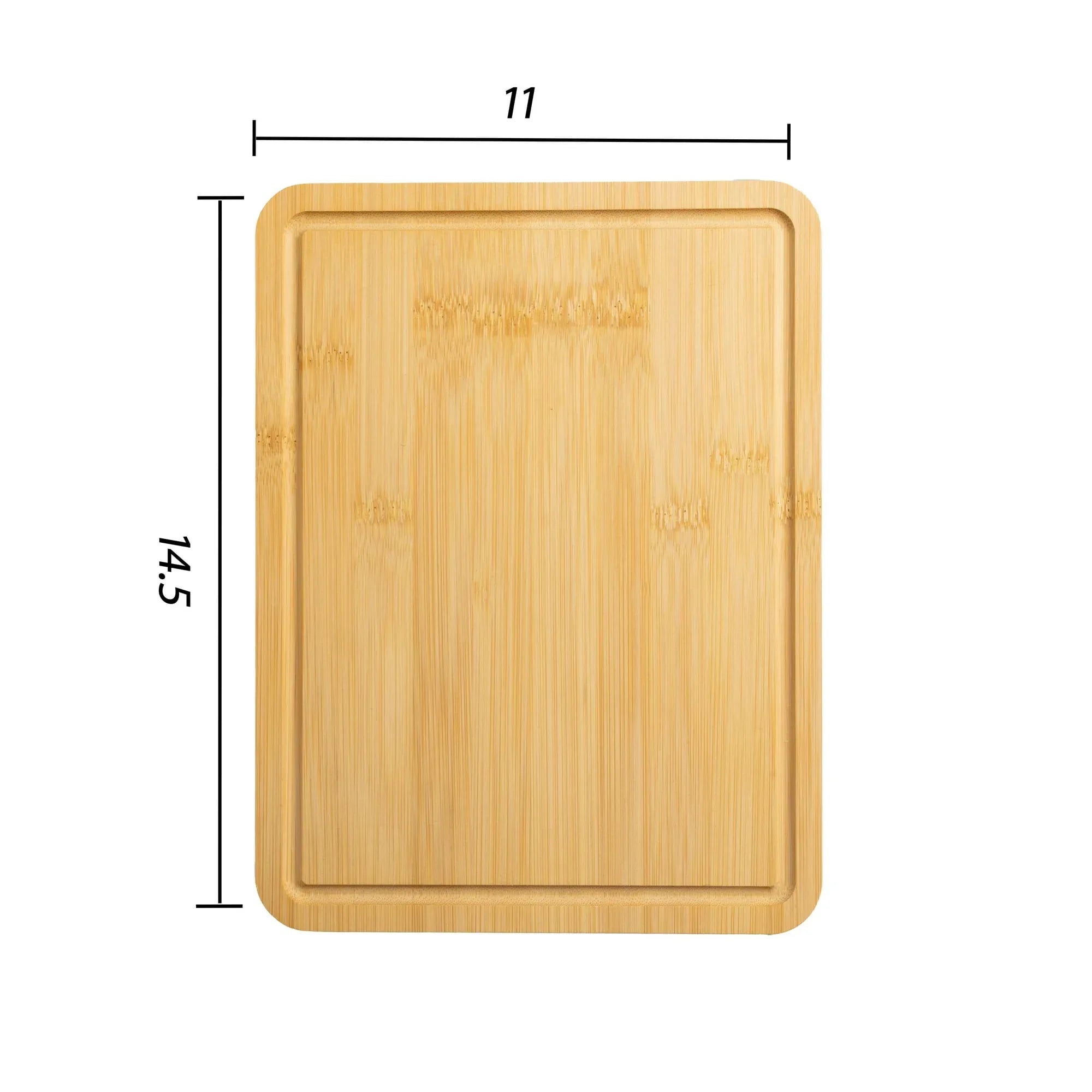 Mainstays 11" x 14.5" Non-slip Bamboo Cutting Board, 100% Natural Bamboo Color, with Juice Groove