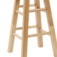 Mainstays Fully Assembled 24" Natural Wood Backless Bar Stool
