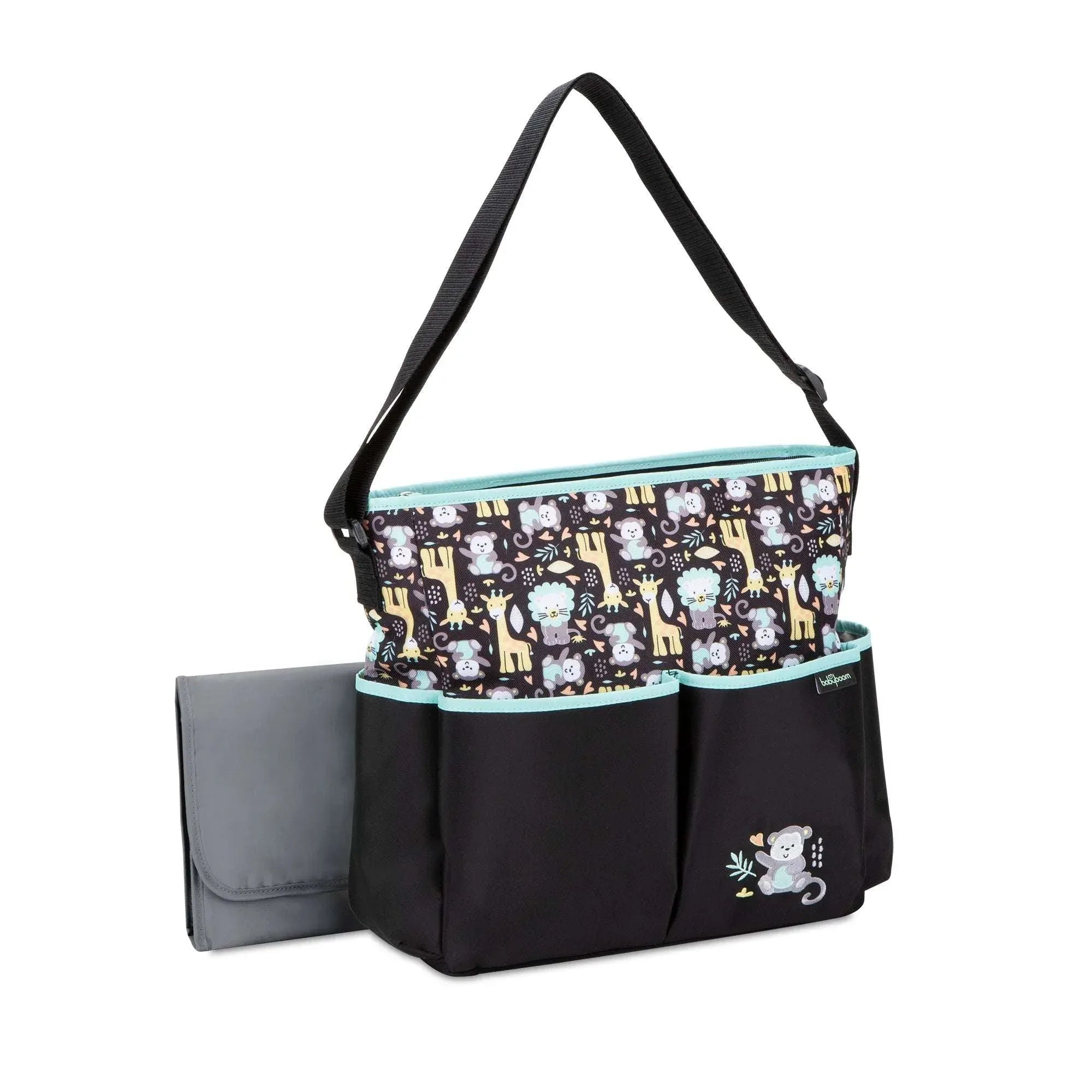 Baby Boom Monkey Print Tote Diaper Bag, Zip Top, Unisex, Infant, Toddler - USA MEGA SHOP