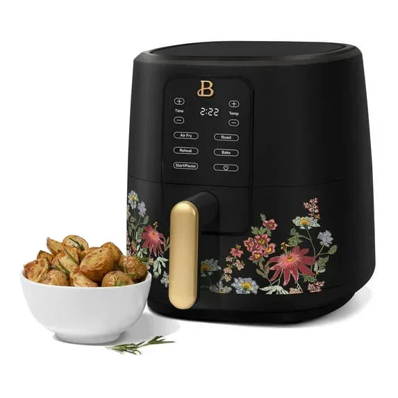Beautiful 3 Qt Air Fryer with TurboCrisp Technology, EverGood Ceramic Nonstick Coating, Thyme Green by Drew Barrymore