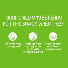 HappyBABY snack readiness guide showing signs a child may be ready for the snack.
