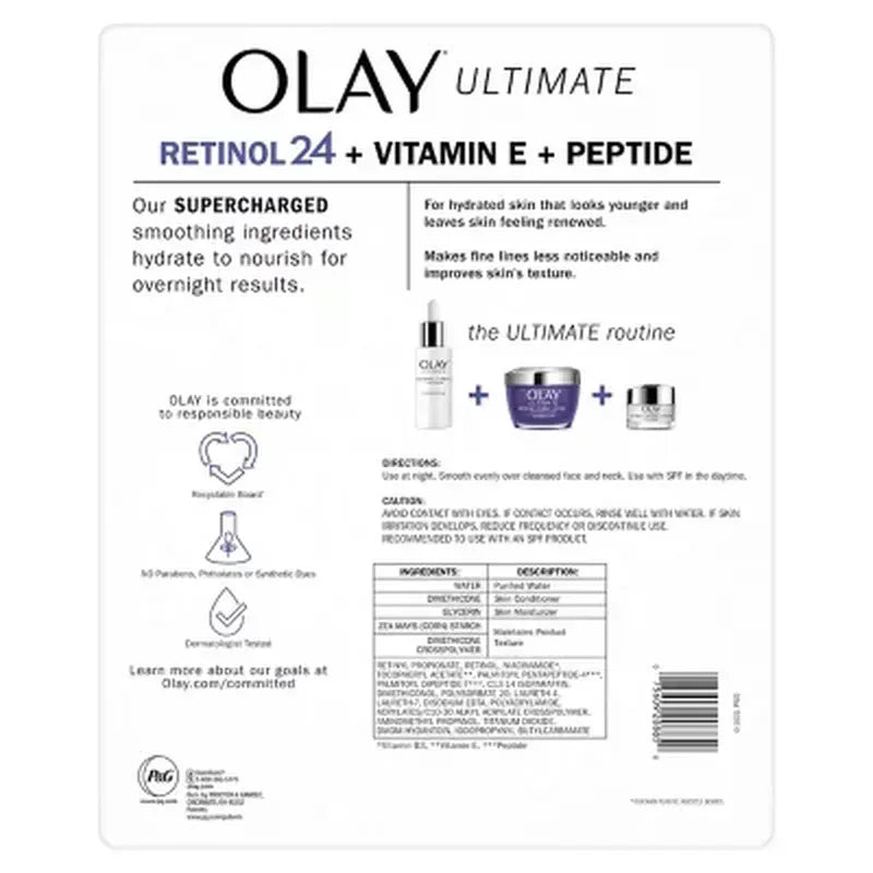 Olay Ultimate Retinol 24 + Vitamin E + Peptide Night Moisturizer (1.7 Oz., 2 Pk.)