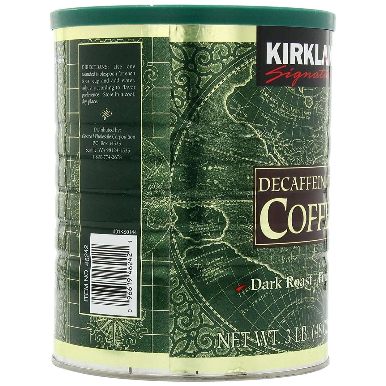 Kirkland Signature Decaffeinated Coffee Dark Roast 3 Pounds