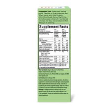 Organic cough syrup supplement facts panel on a kids product box