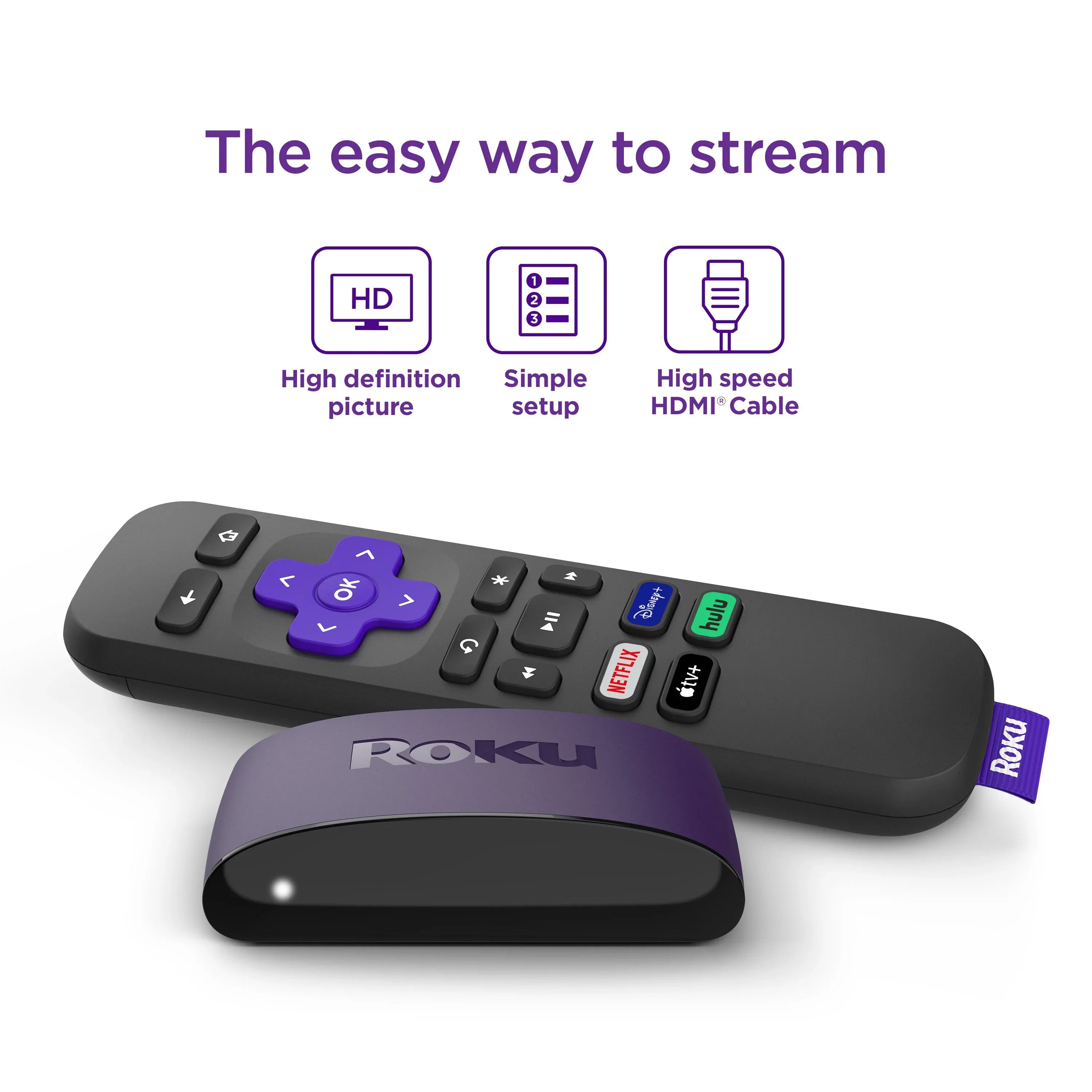 Roku LE HD Streaming Media Player with High Speed HDMI Ã‚Â® Cable and Simple Remote - USA MEGA SHOP