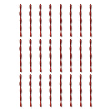 Red glitter icicle ornaments, 24 pieces shown