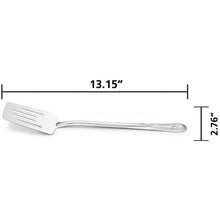 Stainless steel slotted turner spatula with long handle