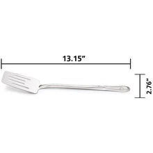 Stainless steel slotted turner spatula with long handle