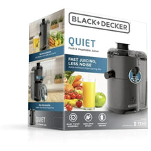 BLACK+DECKER fruit and vegetable juicer extractor, black plastic with transparent lid
