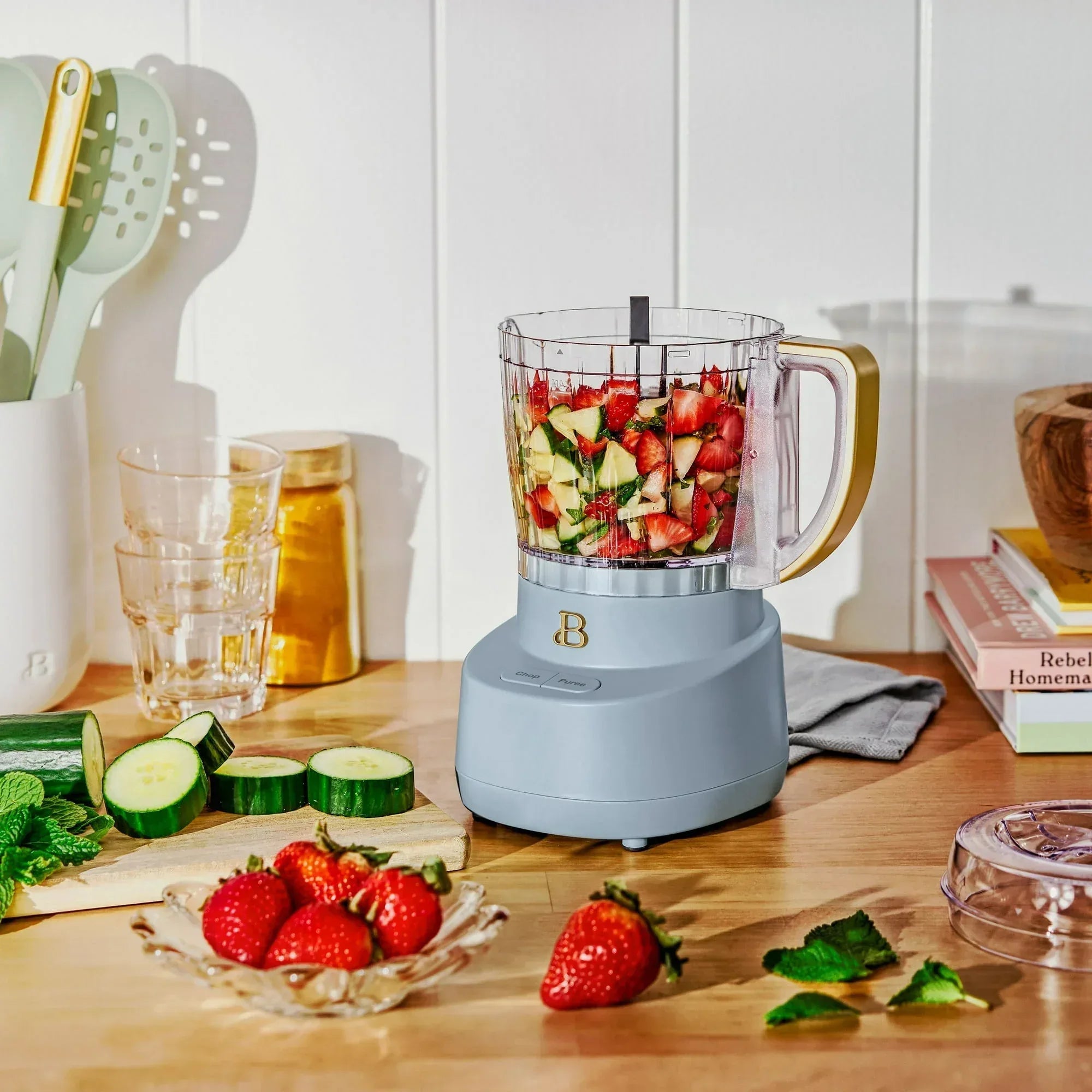 Beautiful 3-Cup Food Chopper, White Icing by Drew Barrymore