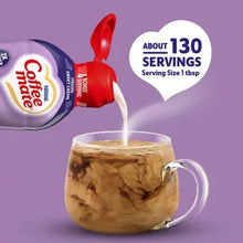 Italian sweet crème coffee creamer bottle pouring into a mug