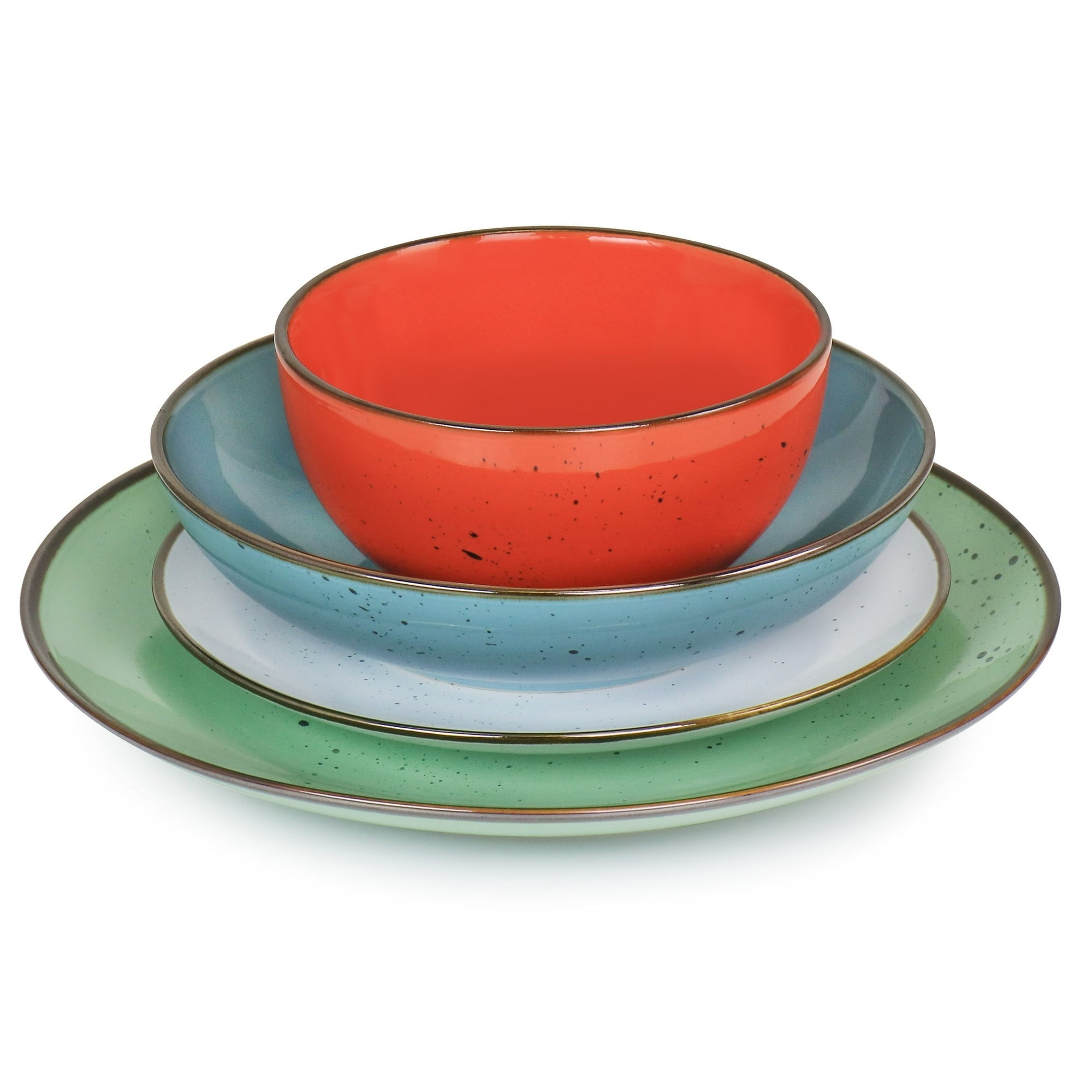 Elama Evelyn 20 Piece Round Stoneware Dinnerware Set in Assorted Colors