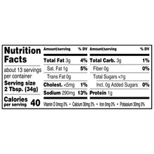 Nutrition Facts panel for salsa con queso cheese dip with servings, fat, and calories