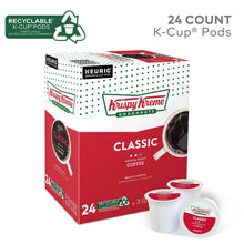 Krispy Kreme Classic medium roast K-Cup pod box with included recyclable pod cup