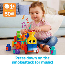 MEGA Bloks ABC musical train with letter blocks, pressed for music during play