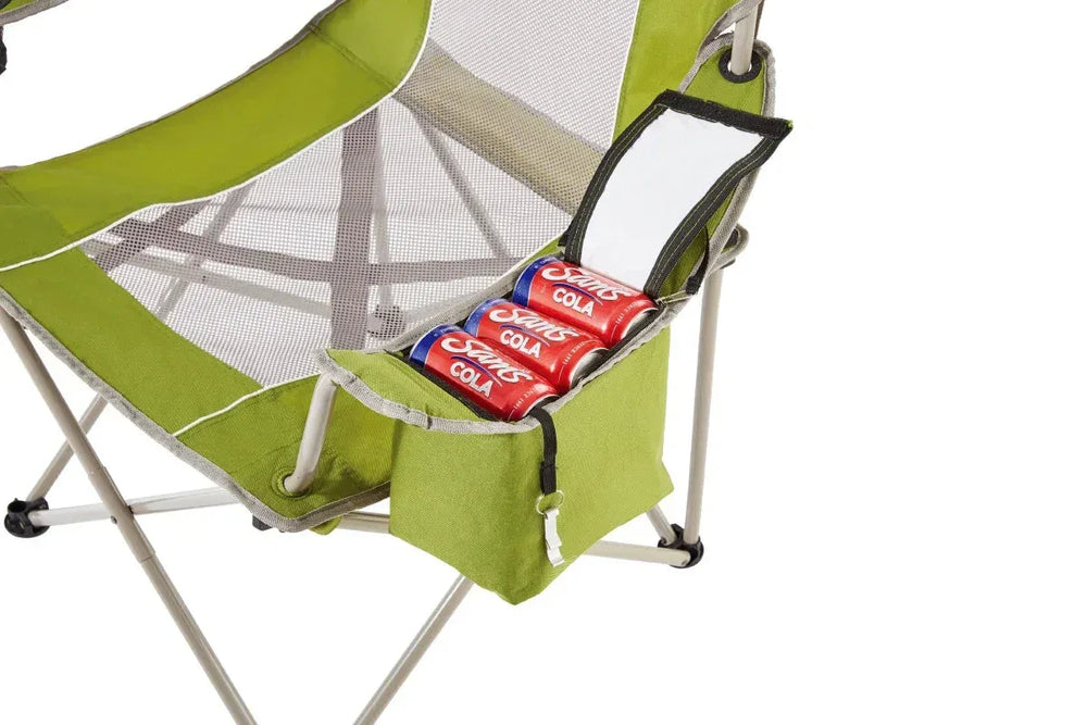 Ozark Trail Adult Oversized Mesh Camp Chair with Cooler, Green & Gray - USA MEGA SHOP